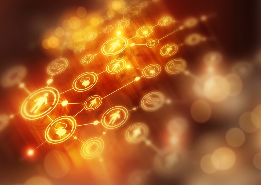 Connected Modern World -  illustration background.